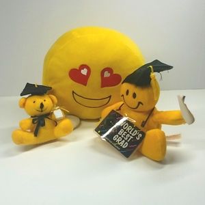 Emojikins Smiley Face Graduation Plush Toy…